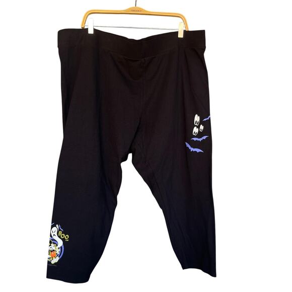 Disney Torrid Leggings Womens 5X Black Mickey Boo Bats Crop Halloween Plus Size - Picture 1 of 11